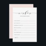 Cartão De Conselho Escuros Minimalistas para a Noiva e o Groom<br><div class="desc">Manuscrito Minimalista Deseja a Noiva e a Placa Groom. Cartões de boas-vindas de casamento modernos e elegantes,  com escrita caprichosa,  tipografia clássica e cor rosa-de-rosa-pincel. Esta carta de boas intenções de casamento é perfeita para qualquer tema de casamento. Personalize o verso adicionando uma foto ou outra imagem.</div>