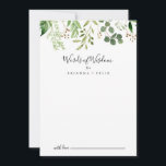 Cartão De Conselho Eucalyptus Palavras Simples de Casamento Floral da<br><div class="desc">Este simples eucalipto de casamento floral de um cartão de conselho de sabedoria é perfeito para um casamento moderno. A design apresenta lindas folhas verdes de eucalipto pintadas artesanalmente, dispostas em formas geométricas, inspirando beleza natural. Estas cartas são perfeitas para um casamento, chá de panela, chá de fraldas, festa de...</div>