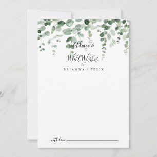 Cartão De Conselho Eucalyptus Weding well Wish Advice Card