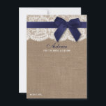 Cartão De Conselho Fita De marinho No Casamento De Colchões E Locais<br><div class="desc">Celebre em estilo com estes cartões de conselho rústicos. O simples, mas na moda, design permitirá que seus convidados escrevam um aviso para que você mantenha e leia nos próximos anos. O texto é fácil de personalizar para que esses cartões possam ser rapidamente transformados em cartões de aconselhamento para chás...</div>