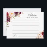 Cartão De Conselho floral de burgundy e blush<br><div class="desc">Um simples design floral com lindas flores de burgundy e cor-de-água rosa e pinceladas. Sinta-se livre para alterar as cores e os detalhes do texto.</div>