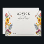 Cartão De Conselho Flores Presas — Placas De Conselhos De Casamento D<br><div class="desc">Peça aos seus convidados de casamento que compartilhem conselhos para os recém-casados. Personalize facilmente com seus nomes.</div>