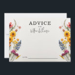 Cartão De Conselho Flores Presas — Placas De Conselhos De Casamento D<br><div class="desc">Peça aos seus convidados de casamento que compartilhem conselhos para os recém-casados. Personalize facilmente com seus nomes.</div>