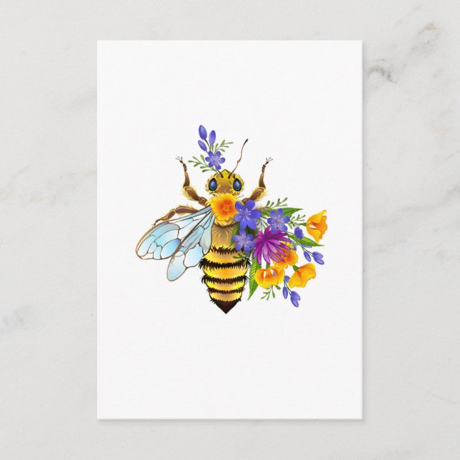 Cartão De Conselho Flower bee with wild plants (Frente)