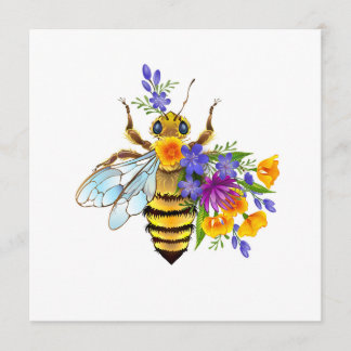 Cartão De Conselho Flower bee with wild plants