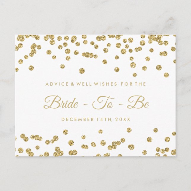 Cartão De Conselho Glitter Dourado Confetti White Bridal Advogada (Frente)
