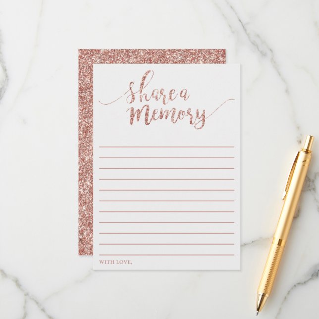Cartão De Conselho Glitter Dourado Elegante Rosa Compartilha Uma Plac (Frente/Verso In Situ)