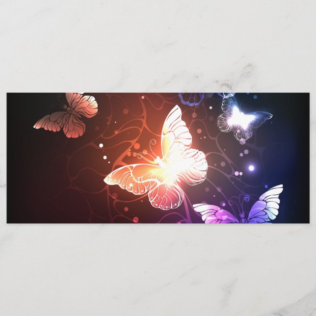 Cartão De Conselho Glowing Night Butterflies (Frente)