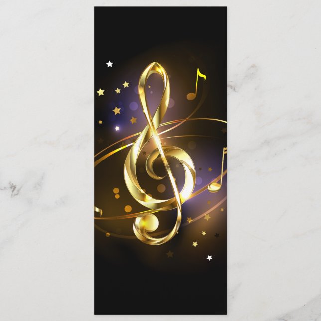 Cartão De Conselho Gold Treble Clef Music (Frente)