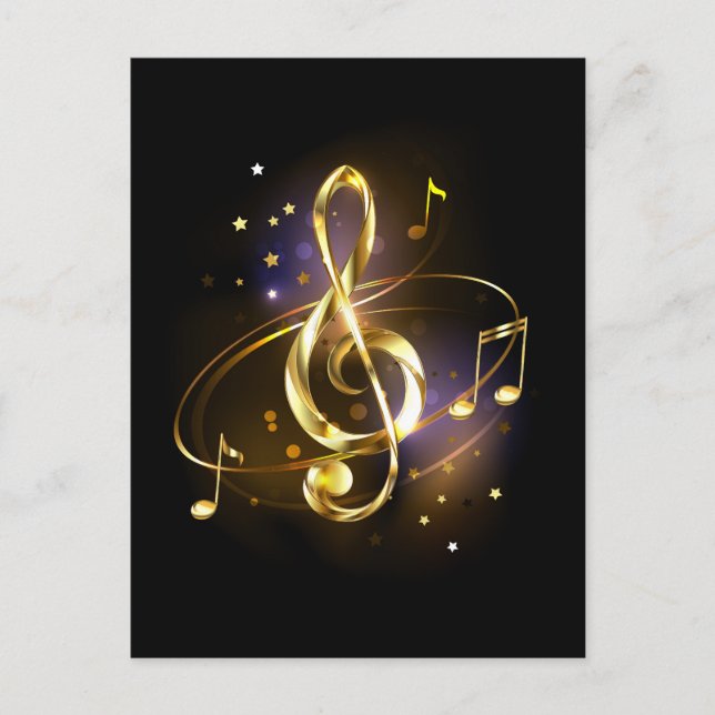 Cartão De Conselho Gold Treble Clef Music (Frente)