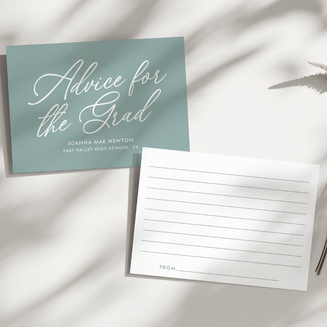 Cartão De Conselho Graduação de Script Moderno Verde (Criador carregado)