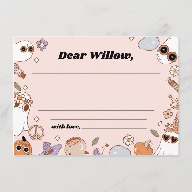 Cartão De Conselho Groovy Spooky Halloween Aniversário - Hora da Cáps (Frente)