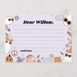 Cartão De Conselho Groovy Spooky Halloween Birthday Time Capsule Card