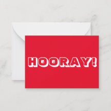 Hooray! White vermelho tipografia ousada moderna