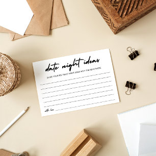 Cartão De Conselho Ideias Noturnas de Data Jar Date de Manuscrito Mod