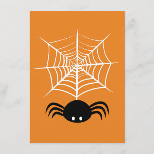 Cartão De Conselho Ilustração Assustadora de Aranha de Halloween