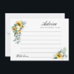 Cartão De Conselho impermeável<br><div class="desc">Um simples design floral com girassóis de aquarela. Sinta-se livre para alterar as cores e os detalhes do texto.</div>