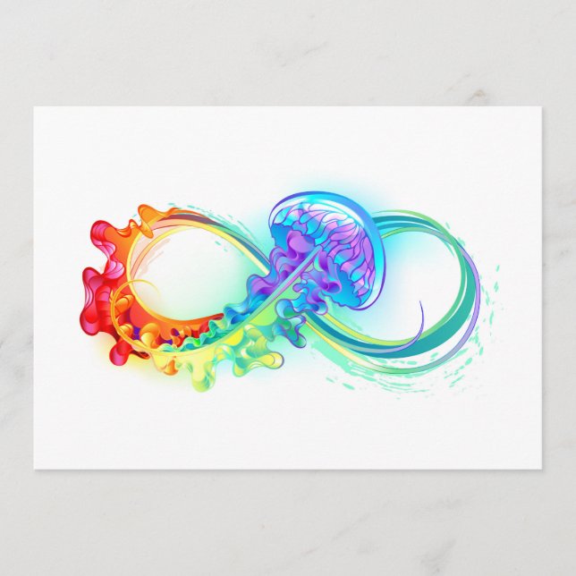 Cartão De Conselho Infinidade com água-vivas do Arco-Íris (Frente)