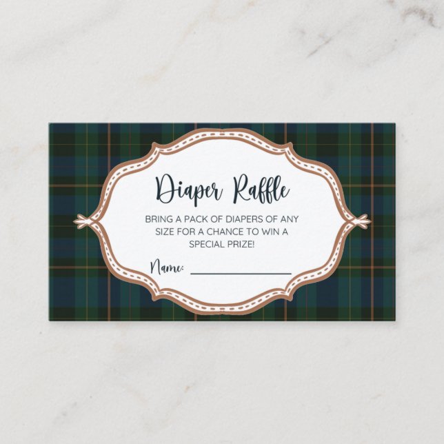 Cartão De Conselho Inspired Baby Shower Diaper Raffle (Frente)