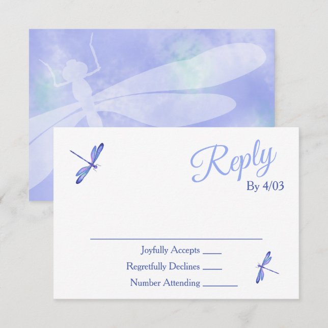 Cartão De Conselho Light Blue RSVP Enclosure Cards (Frente/Verso)