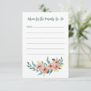 Cartão De Conselho Lindíssimo Chá de Bebê Floral Personalizado em Ros