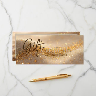 Cartão De Conselho Luxury Glitter Gold Abstract Gift Certificate