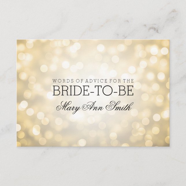 Cartão De Conselho Luzes luminosas Douradas do Chá de panela da placa (Frente)