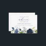Cartão De Conselho Marinho de Placas de Conselhos de Chá de panela de<br><div class="desc">Chá de panela marinho de Buquê Azul-Vidro ou Placas Aconselhadas de Casamento: Este design apresenta um lindo buquê azul-d-água com cor floral embaixo com apenas uma dica de brilho prateado. Quando seus convidados escrevem seus conselhos e desejos para o casal, eles podem sacudir o cartão para manter sua mensagem privada...</div>