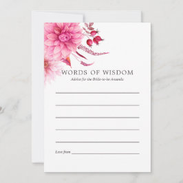 Cartão De Conselho Marsala - Burgundy e Blush Autumn Bridal Advice