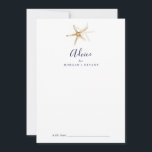 Cartão De Conselho Náutico Moderno | Casamento de Starfish<br><div class="desc">Este moderno cartão de conselho náutico de náutica é perfeito para um casamento de cruzeiro ou praia e pode ser usado para qualquer evento. O simples design apresenta estrelas douradas. Esses cartões de aviso podem ser usados como alternativo de guia para uma recepção de casamento, chá de panela, chá de...</div>