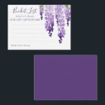 Cartão De Conselho Noiva Floral Lilás Roxo Wisteria Aquarela<br><div class="desc">Cartões de conselhos de casamento com flores de wisteria em lilás roxo em aquarela apresentam elegantes flores de wisteria em aquarela em tons suaves de lavanda e roxo com folhas verdes em um fundo branco com espaço para que os convidados adicionem sua "Lista de desejos" de aventuras para toda a...</div>