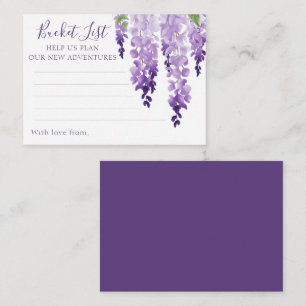 Cartão De Conselho Noiva Floral Lilás Roxo Wisteria Aquarela