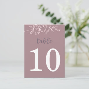 Cartão De Conselho Número da Tabela de Casamento Mauve (Duplo Lado)