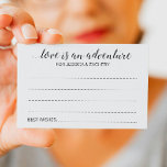 Cartão De Conselho O Amor É Uma Lista De Baldes De Aventura<br><div class="desc">Estes bonitos cartões de balde de casamento "amor é uma aventura" serão uma adição perfeita à mesa do livro convidado. Vocês terão todos os convidados falando sobre suas melhores ideias de aventura para os recém-casados. Parte da coleção Alejandra.</div>