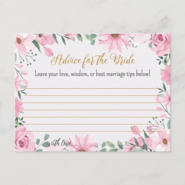 Cartão De Conselho O amor está no Bloom Chá de panela Advice Card (Frente)