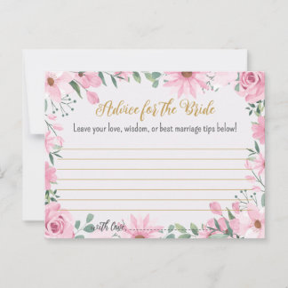 Cartão De Conselho O amor está no Bloom Chá de panela Advice Card
