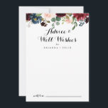 Cartão De Conselho O Casamento da Caligrafia Russa de outono Deseja<br><div class="desc">Esta carta de boas intenções de casamento da caligrafia do outono é perfeita para um casamento moderno. A design apresenta flores brilhantes, vermelhas, marinhos, azuis e esbranquiçadas radiantes e graciosas pintadas à mão, inspiradoras beleza natural. Estas cartas são perfeitas para um casamento, chá de panela, chá de fraldas, festa de...</div>
