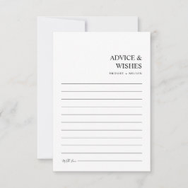 Cartão De Conselho O Casamento Minimalista Moderno Chic Deseja e