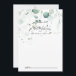 Cartão De Conselho O Casamento Verde Eucalyptus Leaf Bem Deseja<br><div class="desc">Neste verão, o cartão de boas intenções de casamento do eucalipto verde é perfeito para um casamento moderno. A design apresenta lindas folhas verdes de eucalipto, pintadas manualmente, com cor d'água, inspirando encanto natural. Estas cartas são perfeitas para um casamento, chá de panela, chá de fraldas, festa de formatura e...</div>