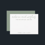 Cartão De Conselho O Novo Casamento do Sr.   Sra. Minimalista Sage Gr<br><div class="desc">Use este cartão de desejo moderno em seu partido para que os convidados deixem uma nota pessoal para o convidado de honra. Adicione suas informações no formulário de modelo. O menu de edição avançada permite que você altere as cores e as fontes.</div>