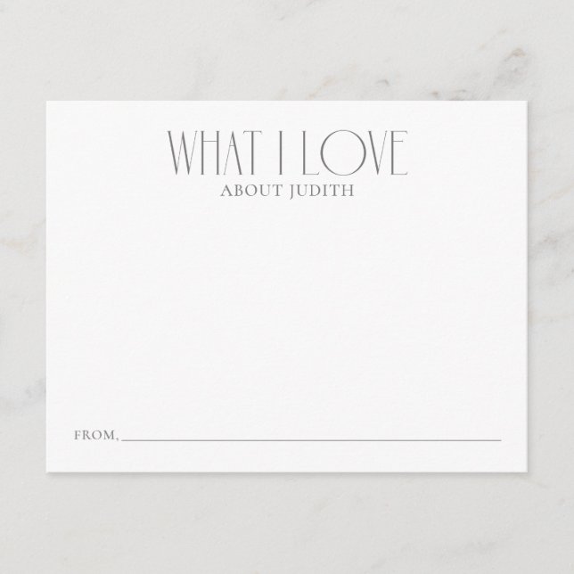 Cartão De Conselho O Que Eu Amo Keepsaname (Frente)