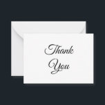 Cartão De Conselho Obrigados, obrigado, elegante preto branco clássic<br><div class="desc">Obrigados, obrigado, cartão de saudação elegante branco preto elegante e refinado na moda</div>