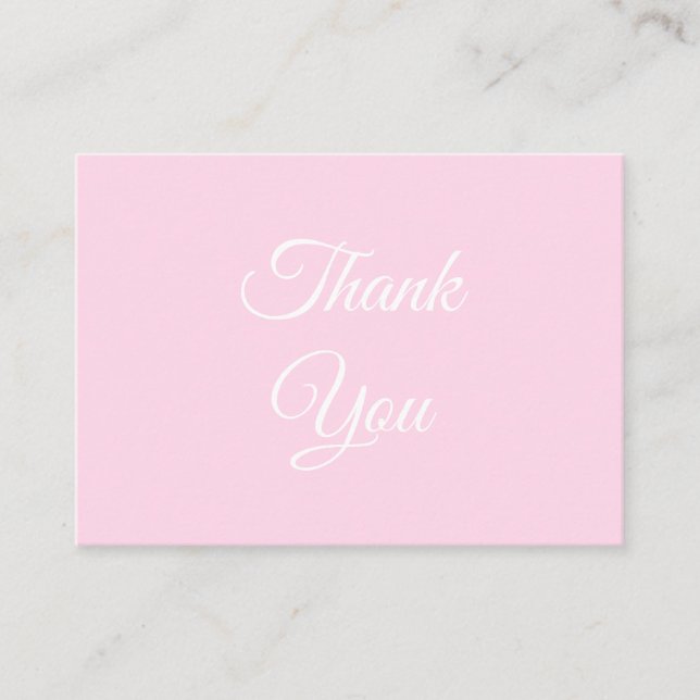 Cartão De Conselho Obrigados, obrigado, rosa claro elegante (Frente)