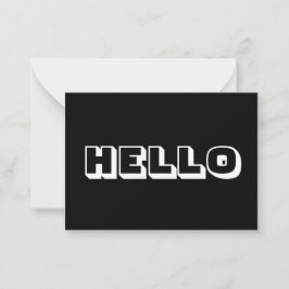 Cartão De Conselho Olá, carta branca preta