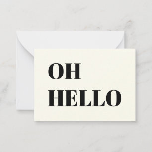 Cartão De Conselho Olá, Olá, Ei, marfim preto