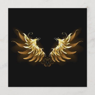 Cartão De Conselho Ouro Angel Wings sobre fundo preto