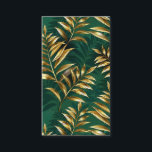 Cartão De Conselho Padrão contínuo com samambaias douradas<br><div class="desc">Padrão contínuo de ouro,  joias,  ramos e folhas de samambaia brilhantes em fundo verde texturizado de bosque. Samambaia dourada.</div>
