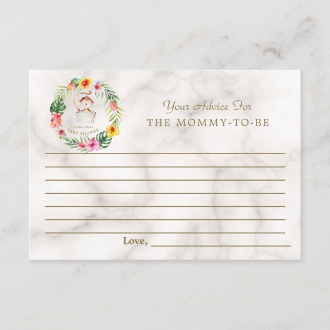 Cartão De Conselho Pais Tropicais De Chás de fraldas Tropicais De Mac (Frente)