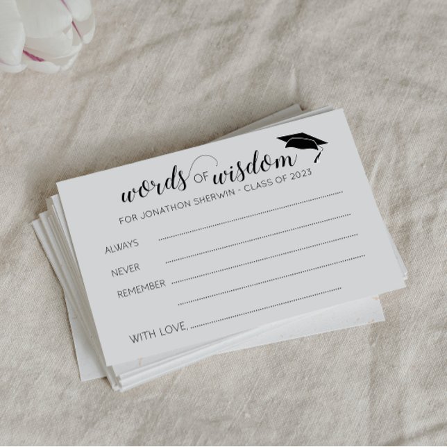 Cartão De Conselho Palavras de Graduação de Conselhos de Sabedoria pa (Criador carregado)