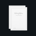 Cartão De Conselho Palavras de Sabedoria Minimalistas para Chá de Noi<br><div class="desc">Este cartão de conselhos de palavras de sabedoria para chá de noiva prateado minimalista é perfeito para um chá de noiva simples e pode ser usado para qualquer evento. O design romântico moderno apresenta tipografia clássica cinza prateada e branca combinada com uma caligrafia rústica, porém elegante, com estilo de letra...</div>